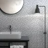 Carrelage Signature Mosaïque d'aluminium Brosse Mix Gris - 1.5X1.5 cm - vendu par plaque de 30 X 30 cm -- Mosaïque Pour Wc|Mosaïque Pour Salle De Bains