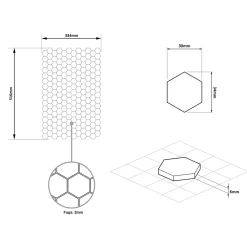 Ilcom Mosaïque de verre pressé antidérapant R11 sur maille pour salle de bain ou cuisine 52 cm x 34 cm - Hexa grey mat (0,166m²)- Mosaïque Pour Douche|Mosaïque Pour Salle De Bains