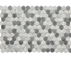 Ilcom Mosaïque|Mosaïque Pour Douche<Mosaïque de verre pressé antidérapant R11 sur maille pour salle de bain ou cuisine 52 cm x 34 cm - Hexa olden mat (0,166m²)