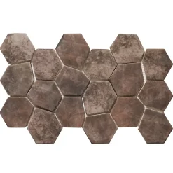 Ilcom Mosaïque Pour Douche<Mosaïque de verre pressé antidérapant R11 sur maille pour salle de bain ou cuisine 41 cm x 26 cm - Hexa air slate (0,09m²)