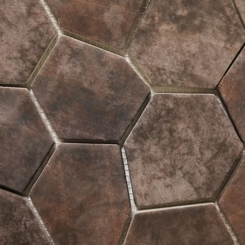Ilcom Mosaïque Pour Douche<Mosaïque de verre pressé antidérapant R11 sur maille pour salle de bain ou cuisine 41 cm x 26 cm - Hexa air slate (0,09m²)