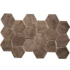 Ilcom Mosaïque de verre pressé antidérapant R11 sur maille pour salle de bain ou cuisine 41 cm x 26 cm - Hexa dark mat (0,09m²)- Mosaïque|Mosaïque Pour Wc