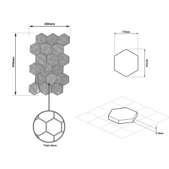 Ilcom Mosaïque de verre pressé antidérapant R11 sur maille pour salle de bain ou cuisine 41 cm x 26 cm - Hexa dark mat (0,09m²)- Mosaïque|Mosaïque Pour Wc