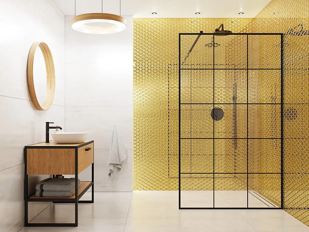 Ilcom Mosaïque Pour Pièce À Vivre|Mosaïque Pour Wc<Mosaïque de verre pour salle de bain ou cuisine 26.3 x 30.3 cm - Golden mirror