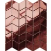 Ilcom Mosaïque de verre sur maille pour salle de bain ou cuisine Magic Copper Chevron - 26.5cm x 30.5cm- Mosaïque Pour Pièce À Vivre|Mosaïque Pour Wc