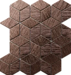 Ilcom Mosaïque de verre sur maille pour salle de bain ou cuisine Copper eagle - 26.5cm x 30.5cm- Mosaïque Pour Pièce À Vivre|Mosaïque Pour Wc