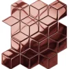 Ilcom Mosaïque<Mosaïque de verre sur maille pour salle de bain ou cuisine Copper Geometric Cubes - 26.5cm x 30.5cm