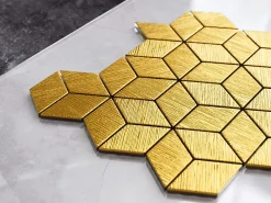 Ilcom Mosaïque de verre sur maille pour salle de bain ou cuisine Gold eagle - 26.5cm x 30.5cm- Mosaïque Pour Salle De Bains|Mosaïque