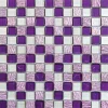 Carrelage Signature Mosaïque de verre 2.3X2.3 cm Blanc et Violet + Pierre Rose - vendu par plaque de 30X30 cm- Mosaïque Pour Pièce À Vivre|Mosaïque Pour Wc
