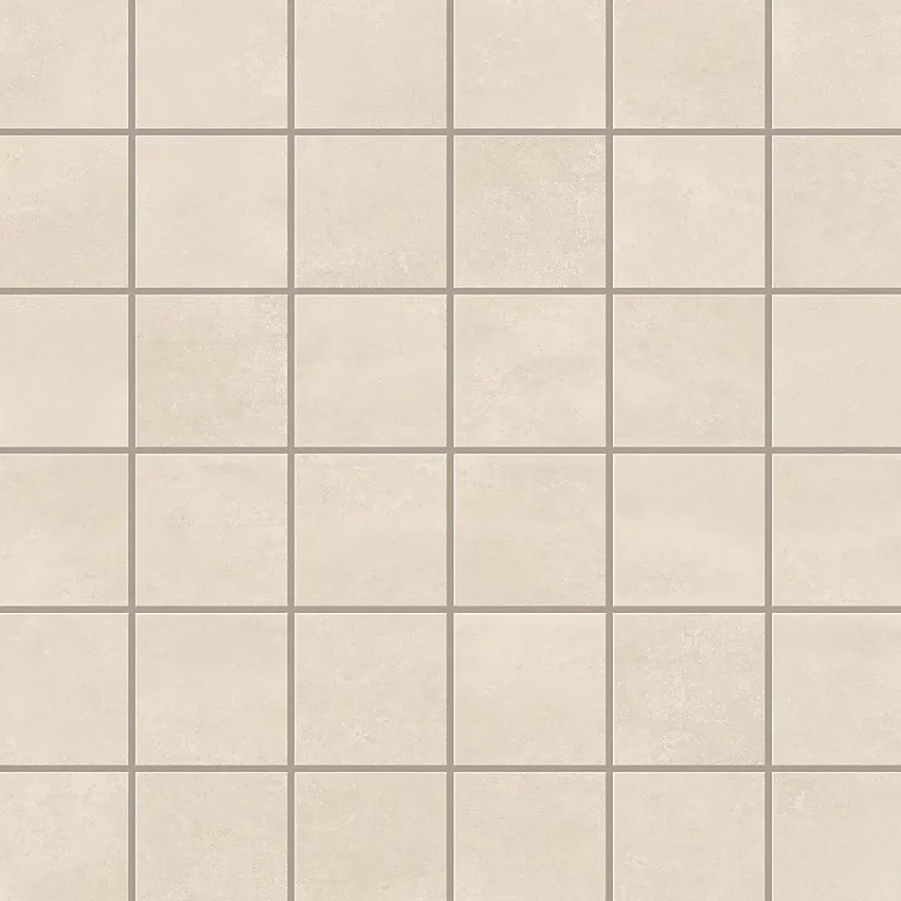 Ro'Ma Carrelage Mosaïque Pour Pièce À Vivre|Mosaïque Pour Wc<Mosaïque effet Béton Beige Ivoire 4,8x4,8 cm Quadra 30x30x0,9 cm Mat Vetrano - Sol et mur intérieur (vendu par carton de 0,9 m²) -