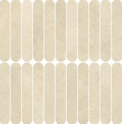 Ro'Ma Carrelage Mosaïque effet Béton Beige Amande 18,8x3,2 cm Lungo 37,8x37x0,9 cm Mat Stavira - Mur intérieur (vendu par carton de 0,83916 m²) -- Mosaïque Pour Pièce À Vivre|Mosaïque Pour Wc