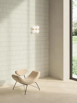 Ro'Ma Carrelage Mosaïque Pour Pièce À Vivre|Mosaïque Pour Wc<Mosaïque effet Béton Blanc Sable 18,8x3,2 cm Lungo 37,8x37x0,9 cm Mat Stavira - Mur intérieur (vendu par carton de 0,83916 m²) - R