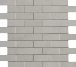 Ro'Ma Carrelage Mosaïque effet Béton Gris Brume 7,5x2,9 cm Brick 30,5x30,5x0,85 cm Mat Gravino - Mur intérieur (vendu par carton de 0,558 m²) - RO- Mosaïque Pour Pièce À Vivre|Mosaïque Pour Wc