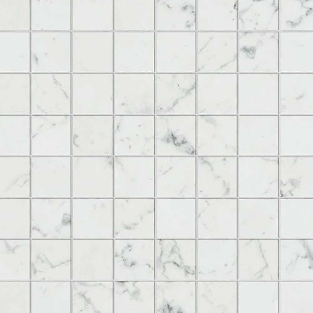Ro'Ma Carrelage Mosaïque Pour Pièce À Vivre|Mosaïque Pour Wc<Mosaïque effet Marbre Blanc Carrare 3,5x3,5 cm Quadra 30x30x0,95 cm Mat Marvillo - Sol et mur intérieur (vendu par carton de 0,9 m