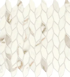 Ro'Ma Carrelage Mosaïque effet Marbre Blanc Calacatta Prima Nav 30,5x30,5x0,85 cm Silk Faventa - Mur intérieur (vendu par carton de 0,558 m²) - RO- Mosaïque Pour Pièce À Vivre|Mosaïque Pour Wc