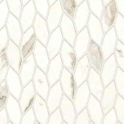 Ro'Ma Carrelage Mosaïque effet Marbre Blanc Calacatta Prima Nav 30,5x30,5x0,85 cm Silk Faventa - Mur intérieur (vendu par carton de 0,558 m²) - RO- Mosaïque Pour Pièce À Vivre|Mosaïque Pour Wc