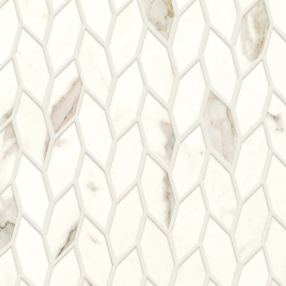 Ro'Ma Carrelage Mosaïque effet Marbre Blanc Calacatta Prima Nav 30,5x30,5x0,85 cm Silk Faventa - Mur intérieur (vendu par carton de 0,558 m²) - RO- Mosaïque Pour Pièce À Vivre|Mosaïque Pour Wc