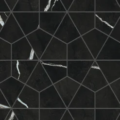 Ro'Ma Carrelage Mosaïque Pour Pièce À Vivre|Mosaïque Pour Wc<Mosaïque effet Marbre Noir Impérial Hexa 46,6x40,3x0,9 cm Brillant Orsiano - Mur intérieur (vendu par carton de 0,75 m²) - RO'MA C