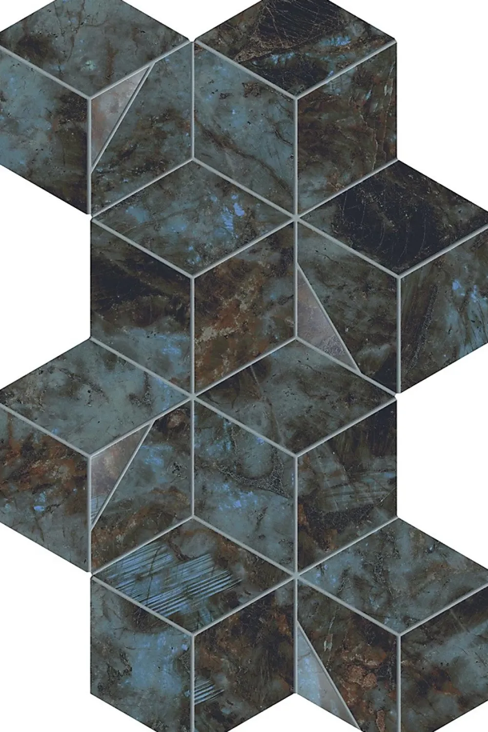 Ro'Ma Carrelage Mosaïque effet Marbre Tropicale Hexa 40,3x23,3x0,9 cm Brillant Sorvella - Mur intérieur (vendu par carton de 0,56339 m²) - RO'MA C- Mosaïque Pour Pièce À Vivre