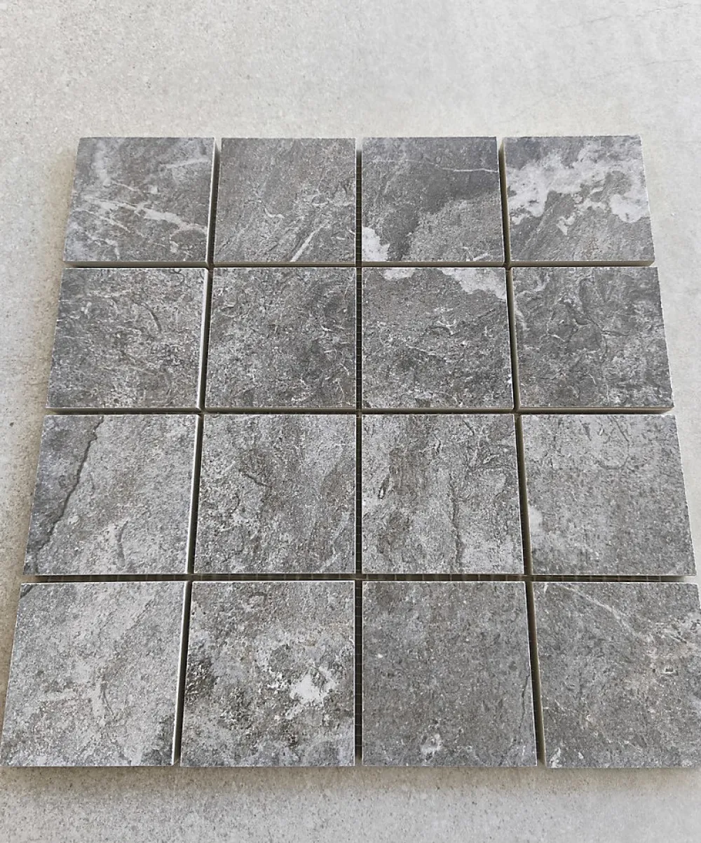 Prissmacer Mosaïque effet pierre CAVE ARGENT 7x7 - plaque de 30x30 cm - 1cm épaisseur- Mosaïque Pour Douche