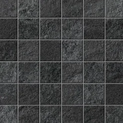 Ro'Ma Carrelage Mosaïque effet Pierre Quartzite Gris Dark 4,8x4,8 cm Quadra 30x30x0,9 cm Mat Teravio - Sol et mur intérieur (vendu par carton de- Mosaïque Pour Douche|Mosaïque Pour Pièce À Vivre