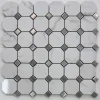 Albedo Pierre Mosaïque en céramique Blanc et Métal - 30,5X30,5X0,8 CM- Mosaïque Pour Wc|Mosaïque Pour Salle De Bains