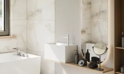 Ilcom Mosaïque en céramique sur filet pour salle de bain ou cuisine 29.3cm x 31.7cm - Grey bubbles- Mosaïque Pour Pièce À Vivre|Mosaïque Pour Wc