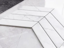 Ilcom Mosaïque en céramique sur filet pour salle de bain ou cuisine 31.6cm x 21.5cm - Marble spruce- Mosaïque Pour Douche