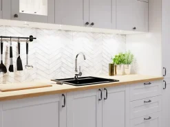 Ilcom Mosaïque en céramique sur filet pour salle de bain ou cuisine 31.6cm x 21.5cm - Marble spruce- Mosaïque Pour Douche
