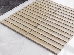 Ilcom Mosaïque en céramique sur filet pour salle de bain ou cuisine 29.6cm x 30.0cm - Light wood piano- Mosaïque Pour Salle De Bains