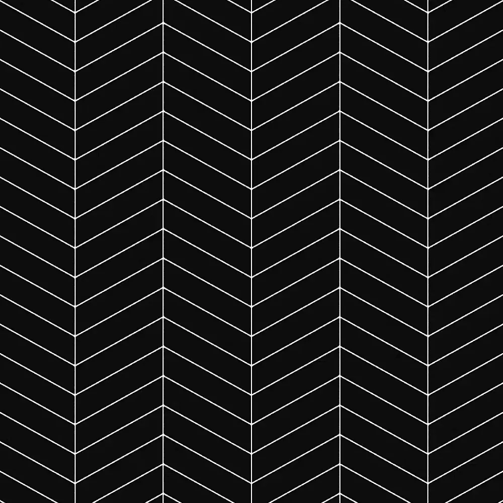 Ilcom Mosaïque en céramique sur filet pour salle de bain ou cuisine 31.6cm x 21.5cm - Giant Black Chevron- Mosaïque Pour Pièce À Vivre|Mosaïque Pour Salle De Bains