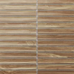Ilcom Mosaïque en céramique sur filet pour salle de bain ou cuisine 29.6cm x 30.0cm - Dark wood piano- Mosaïque Pour Douche