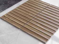 Ilcom Mosaïque en céramique sur filet pour salle de bain ou cuisine 29.6cm x 30.0cm - Dark wood piano- Mosaïque Pour Douche