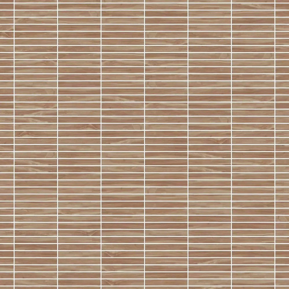 Ilcom Mosaïque en céramique sur filet pour salle de bain ou cuisine 29.6cm x 30.0cm - Dark wood piano- Mosaïque Pour Douche