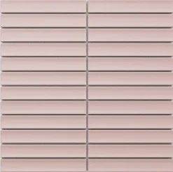 Ilcom Mosaïque en céramique sur filet pour salle de bain ou cuisine 29.5cm x 29cm - Matt pink piano- Mosaïque Pour Douche|Mosaïque