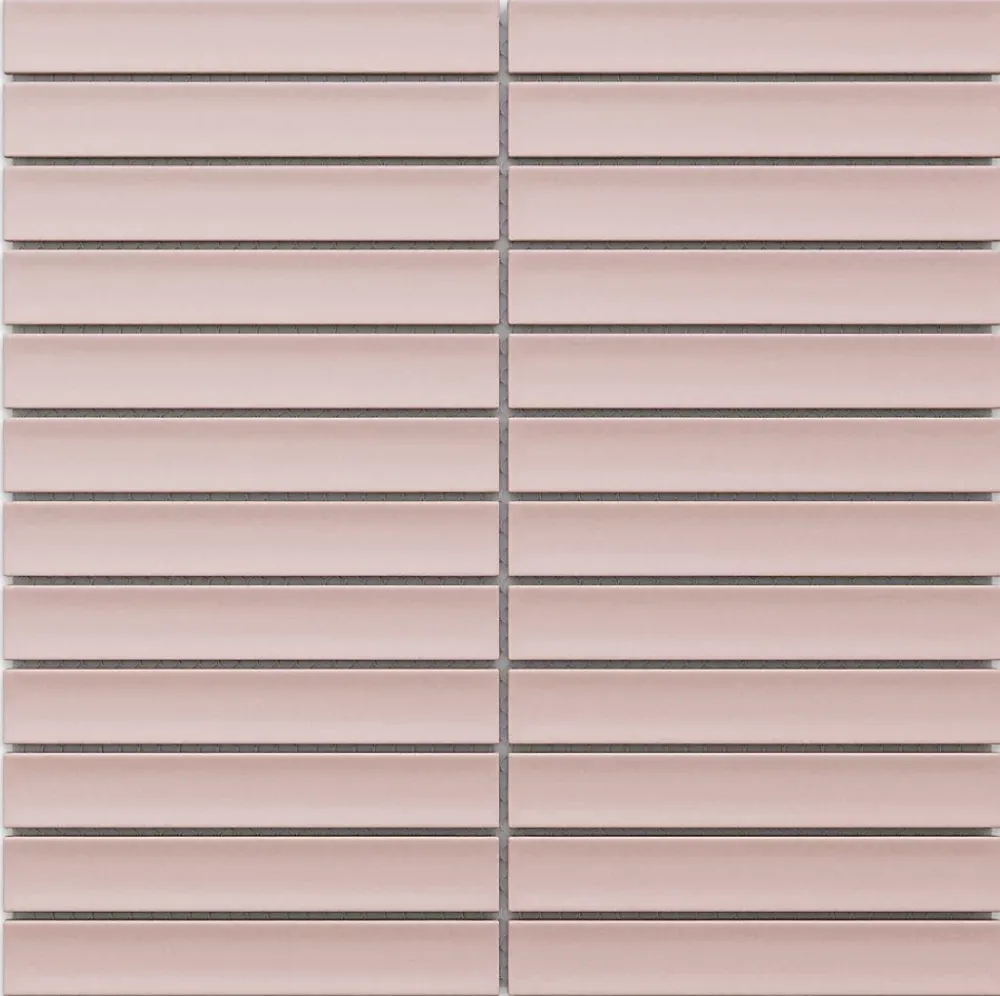 Ilcom Mosaïque en céramique sur filet pour salle de bain ou cuisine 29.5cm x 29cm - Matt pink piano- Mosaïque Pour Douche|Mosaïque