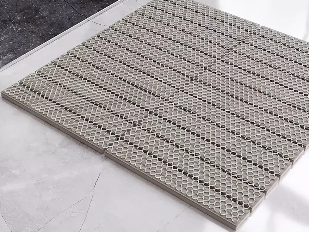 Ilcom Mosaïque en céramique sur filet pour salle de bain ou cuisine 29.5cm x 29cm - Matt pink piano- Mosaïque Pour Douche|Mosaïque