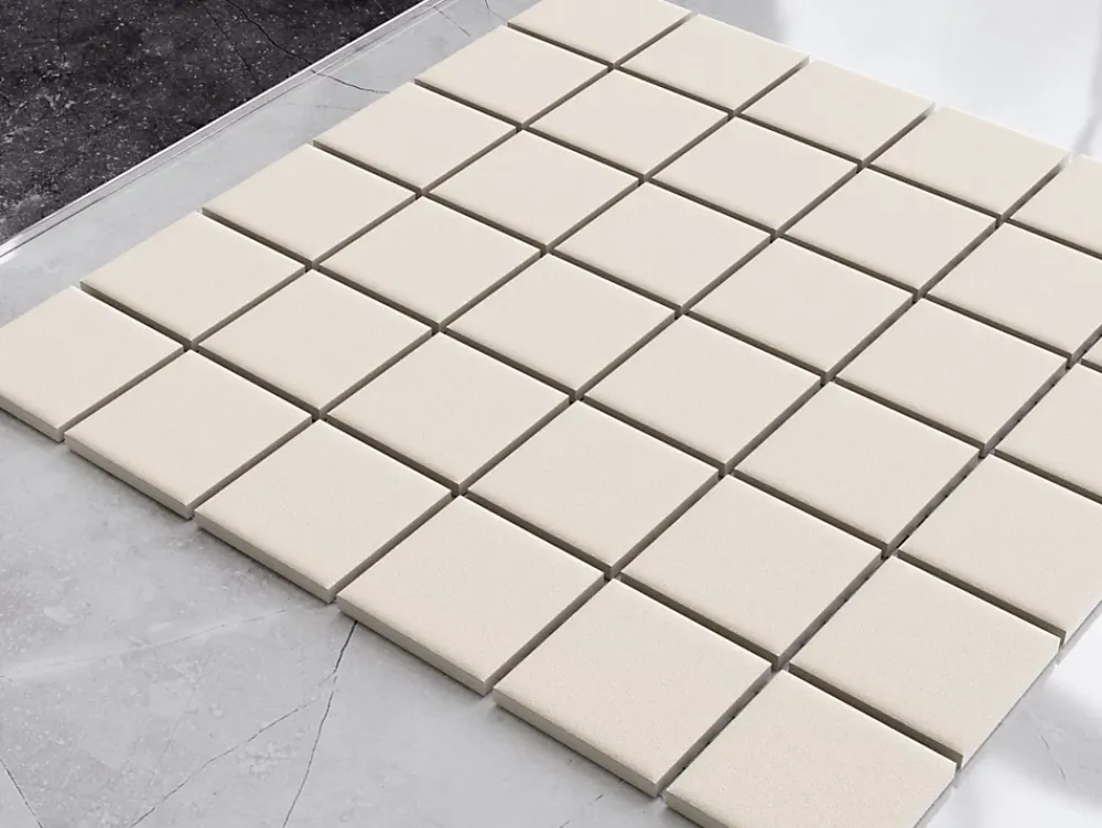 Ilcom Mosaïque Pour Douche|Mosaïque Pour Pièce À Vivre<Mosaïque en céramique sur filet pour salle de bain ou cuisine 30cm x 30cm - Beige river