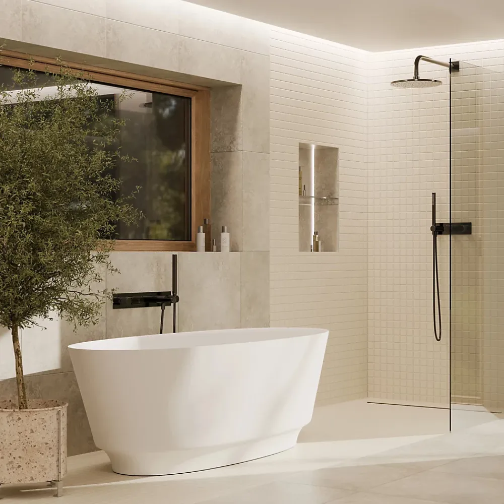 Ilcom Mosaïque Pour Douche|Mosaïque Pour Pièce À Vivre<Mosaïque en céramique sur filet pour salle de bain ou cuisine 30cm x 30cm - Beige river