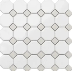 Ilcom Mosaïque<Mosaïque en céramique sur maille pour salle de bain ou cuisine 29.3cm x 29.3cm - Castel del Monte