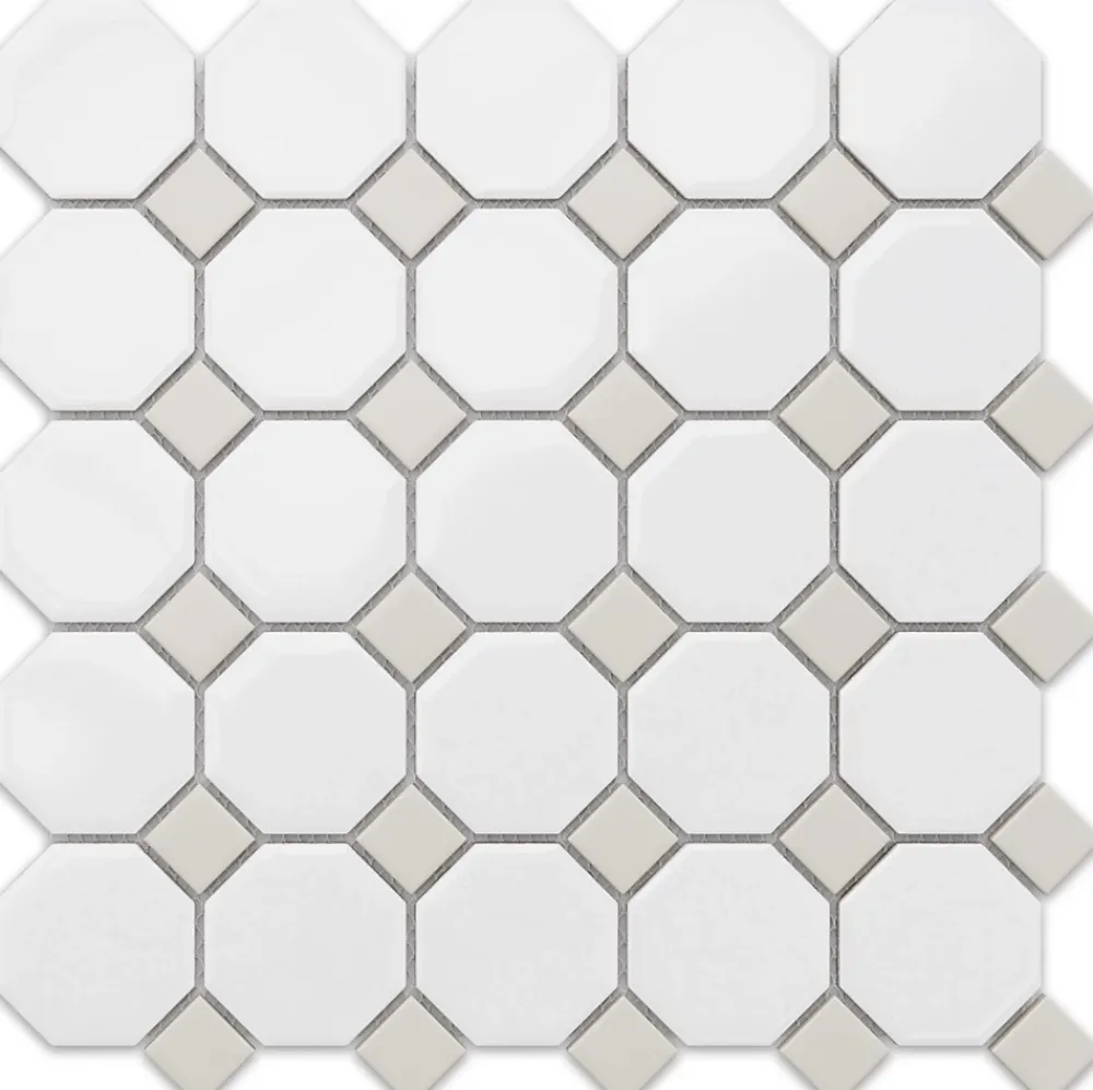 Ilcom Mosaïque<Mosaïque en céramique sur maille pour salle de bain ou cuisine 29.3cm x 29.3cm - Castel del Monte