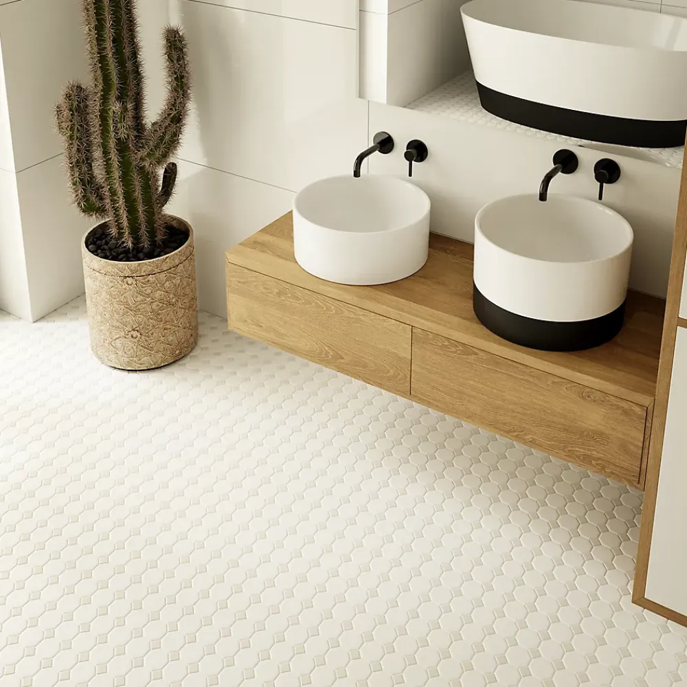 Ilcom Mosaïque<Mosaïque en céramique sur maille pour salle de bain ou cuisine 29.3cm x 29.3cm - Castel del Monte