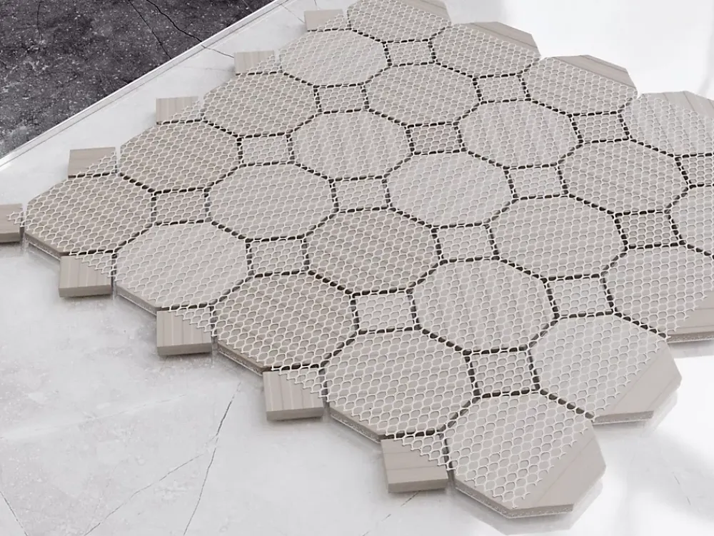 Ilcom Mosaïque<Mosaïque en céramique sur maille pour salle de bain ou cuisine 29.3cm x 29.3cm - Castel del Monte