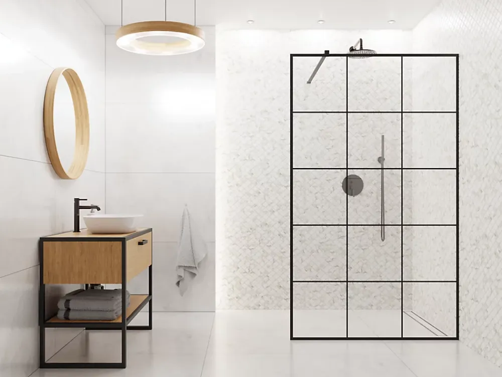 Ilcom Mosaïque en céramique sur maille pour salle de bain ou cuisine 28.2 cm x 30 cm - Marble Arabesque- Mosaïque Pour Douche