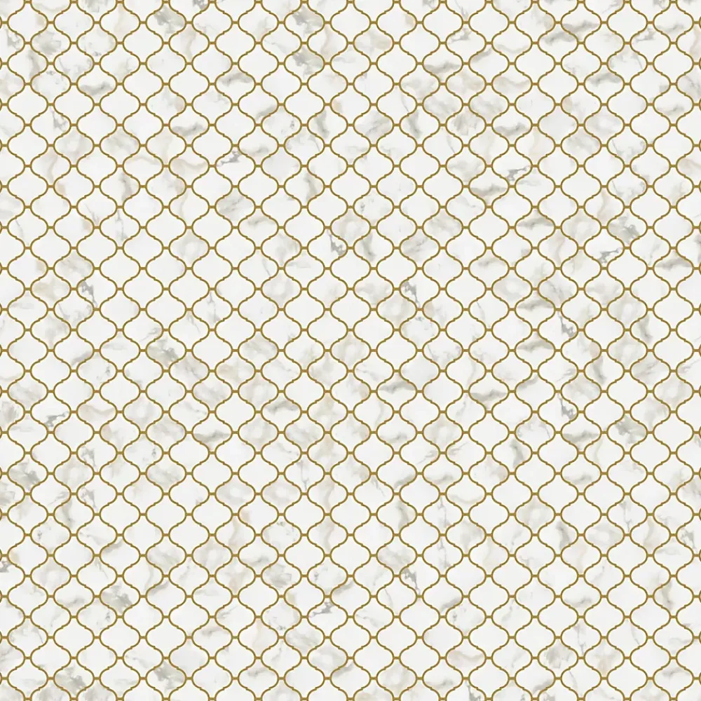 Ilcom Mosaïque en céramique sur maille pour salle de bain ou cuisine 28.2 cm x 30 cm - Marble Arabesque- Mosaïque Pour Douche