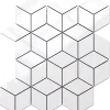 Ilcom Mosaïque en gres sur maille pour salle de bain ou cuisine 26.5 cm x 30.5 cm - Snowflake- Mosaïque Pour Douche|Mosaïque Pour Salle De Bains