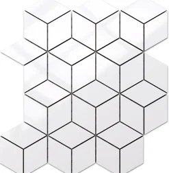 Ilcom Mosaïque en gres sur maille pour salle de bain ou cuisine 26.5 cm x 30.5 cm - Snowflake- Mosaïque Pour Douche|Mosaïque Pour Salle De Bains