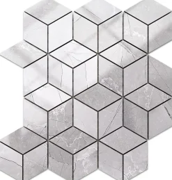 Ilcom Mosaïque en gres sur maille pour salle de bain ou cuisine 26.5 cm x 30.5 cm - Broken Diamond Romb- Mosaïque Pour Pièce À Vivre|Mosaïque Pour Wc