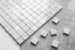 Ilcom Mosaïque Pour Douche|Mosaïque Pour Salle De Bains<Mosaïque en gres sur maille pour salle de bain ou cuisine 30 cm x 30 cm - Carrara