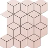 Ilcom Mosaïque en gres sur maille pour salle de bain ou cuisine 26.5 cm x 30.5 cm - Pink diamond romb- Mosaïque Pour Douche